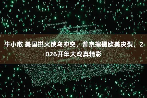 牛小散 美国拱火俄乌冲突，普京撺掇欧美决裂，2026开年大戏真精彩
